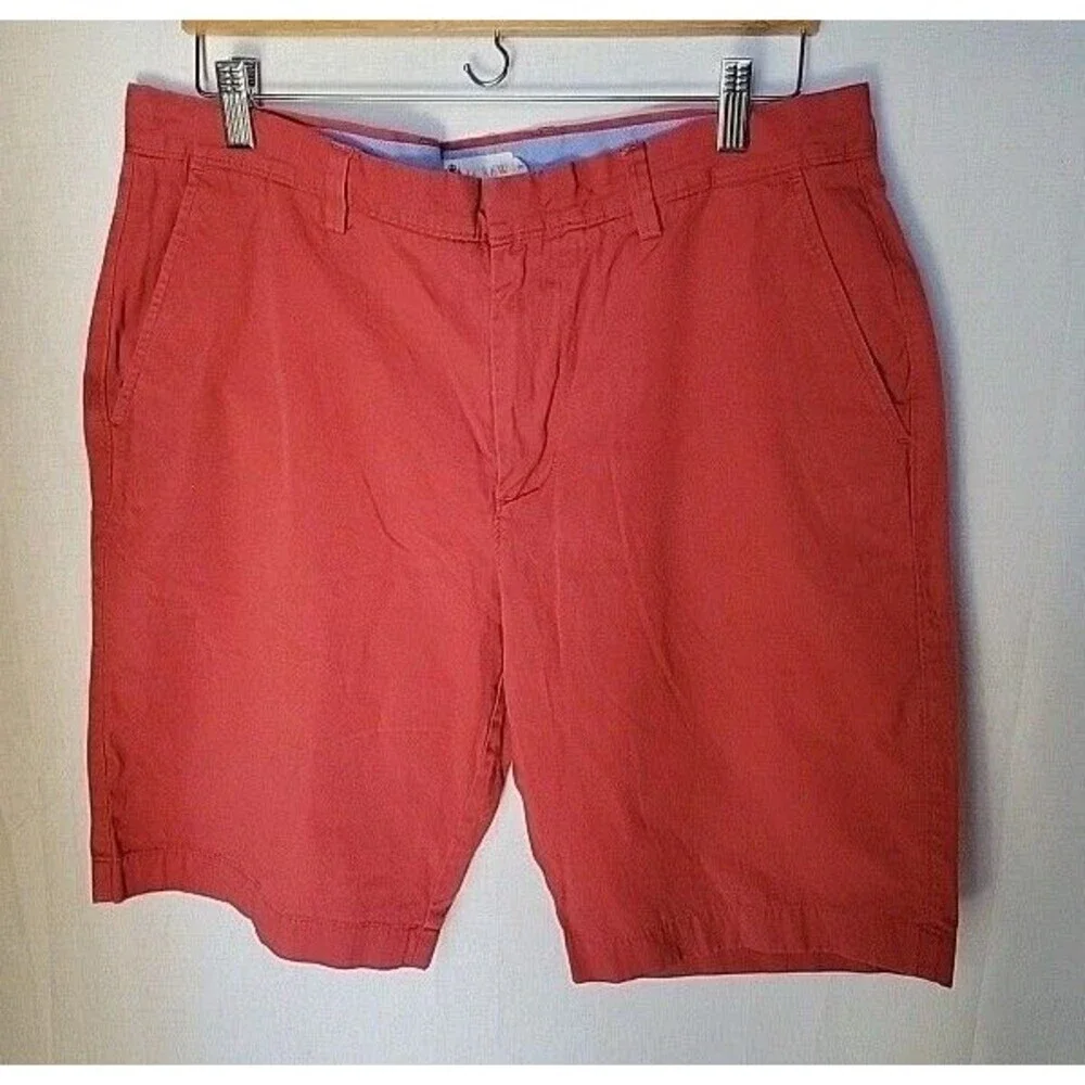 J. CREW Shorts Mens 34 Red Chino Paisley lined Flat Front Casual Beach Mid RIse